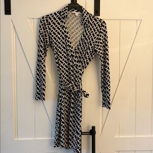 DVF Wrap Dress in classic chain link pattern